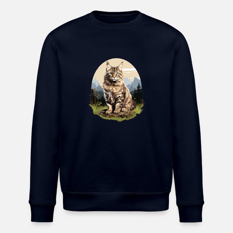 Cat Cats American Bobtail - Stanley/Stella ROLLER Unisex Organic Sweatshirt - navy