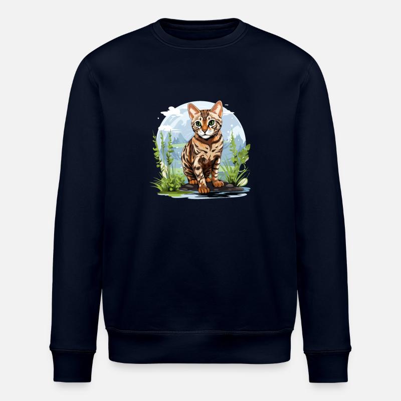 Chat du Bengale Bengalkatze - Sweat bio ROLLER Stanley/Stella Unisexe - marine