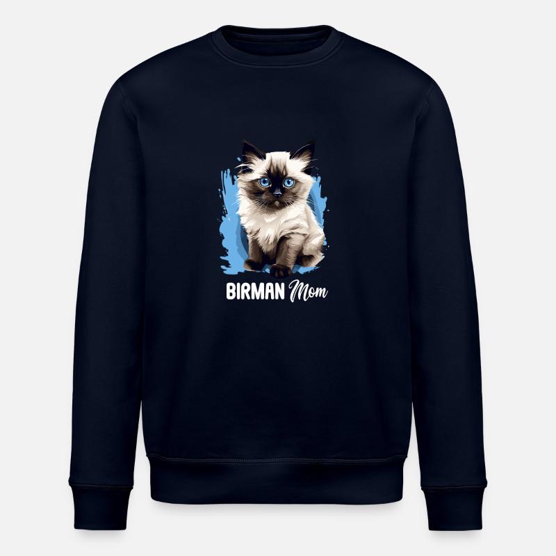 Birman Cat Birma Katze - Stanley/Stella ROLLER Unisex Organic Sweatshirt - navy