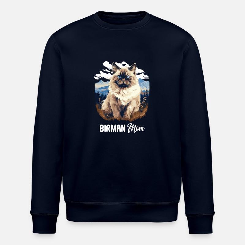 Birman Cat Birma Katze - Stanley/Stella ROLLER Unisex Organic Sweatshirt - navy