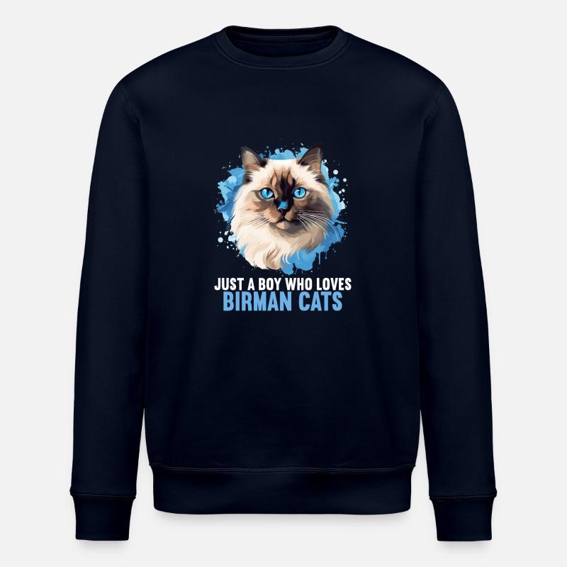 Birman Cat Birma Katze - Stanley/Stella ROLLER Unisex Organic Sweatshirt - navy
