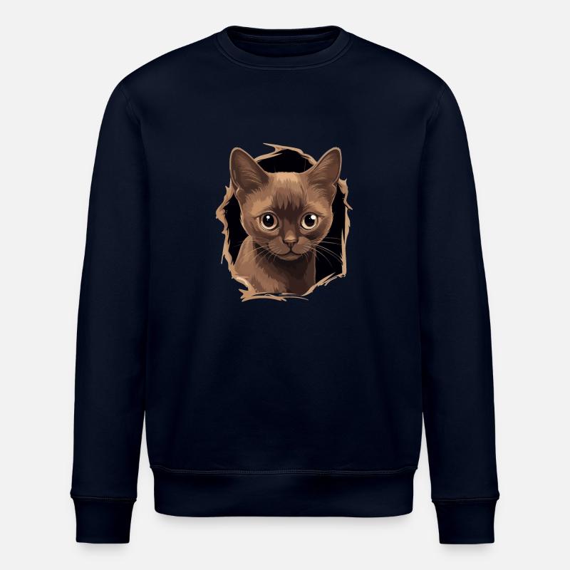 Burmese Cat Burma Katze - Stanley/Stella Unisex Bio-Sweatshirt ROLLER - Navy