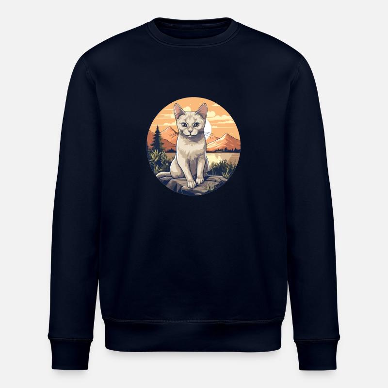Burmilla Kitten Burmilla Cat - Stanley/Stella ROLLER Unisex Organic Sweatshirt - navy