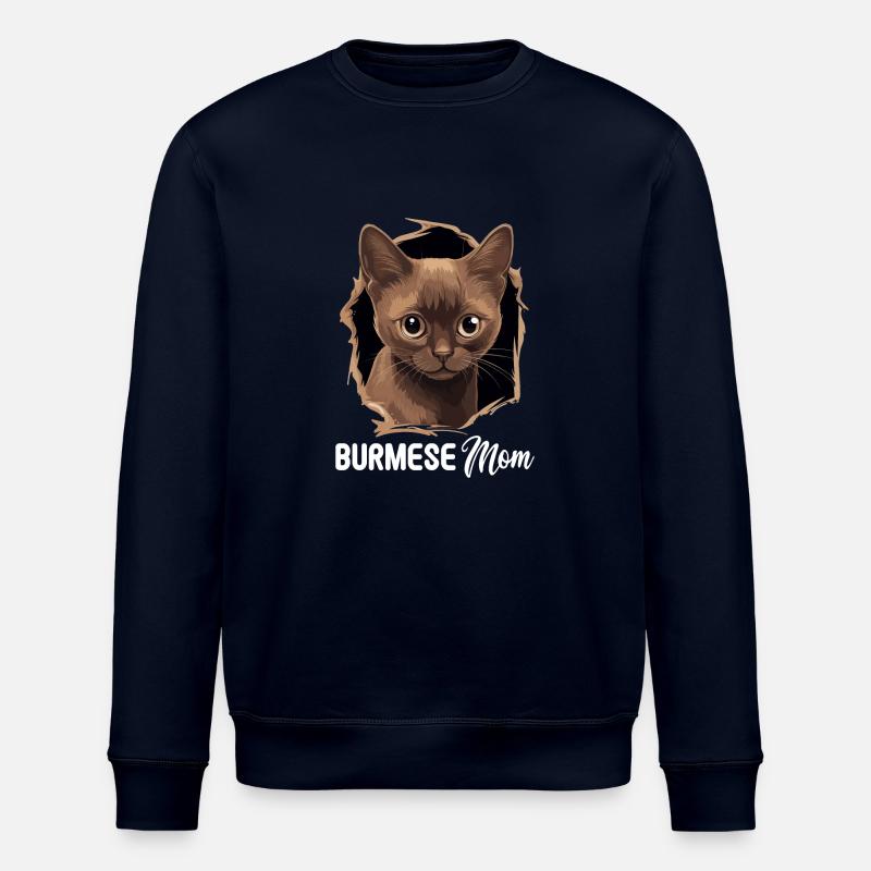 Burmese Cat Burma Katze - Stanley/Stella ROLLER Unisex Organic Sweatshirt - navy