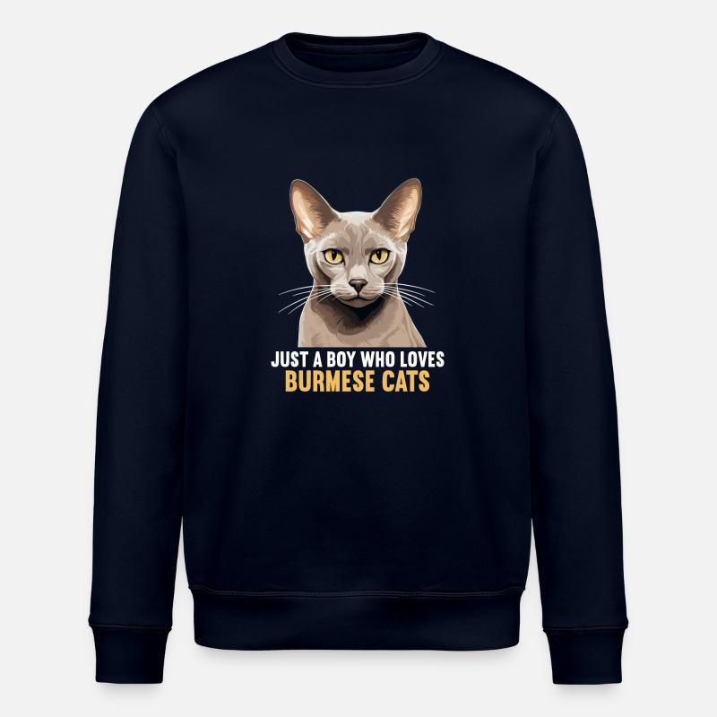 Burmese Cat Burma Katze - Stanley/Stella ROLLER Unisex Organic Sweatshirt - navy