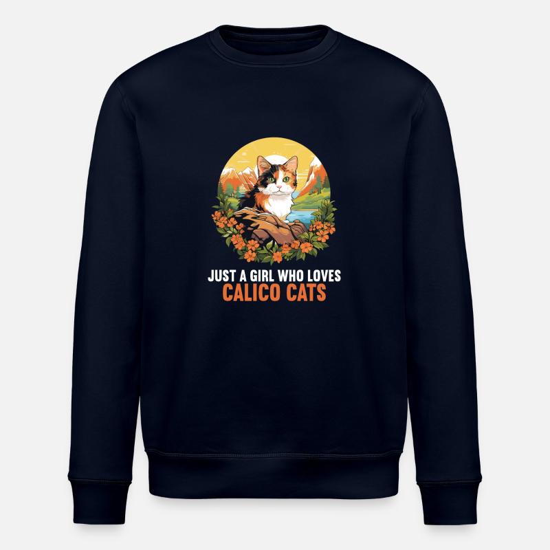 Calico Cat Glückskatze - Stanley/Stella Unisex Bio-Sweatshirt ROLLER - Navy