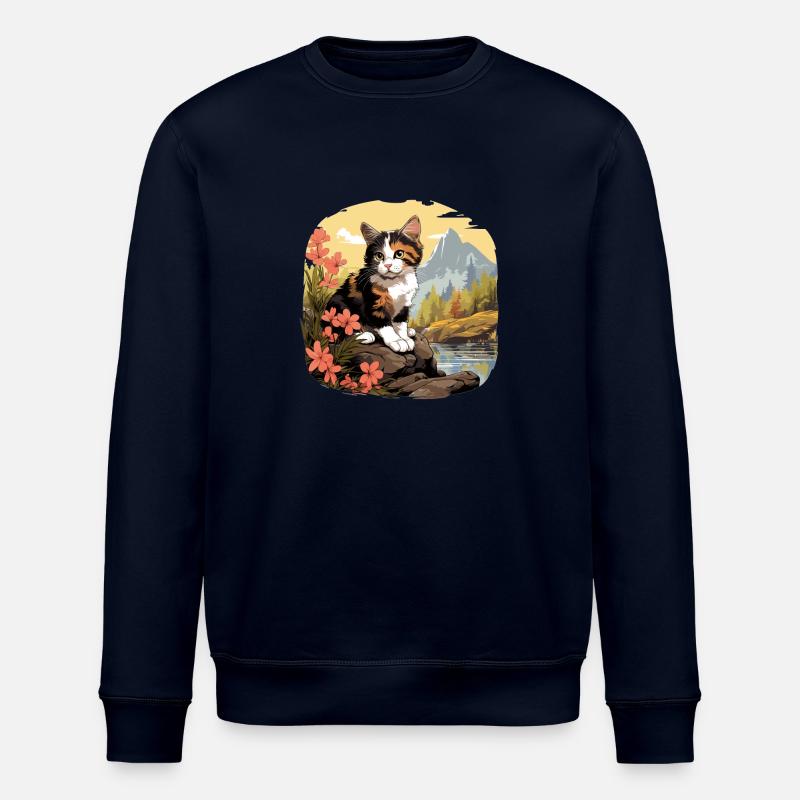 Calico Cat Glückskatze - Stanley/Stella Unisex Bio-Sweatshirt ROLLER - Navy