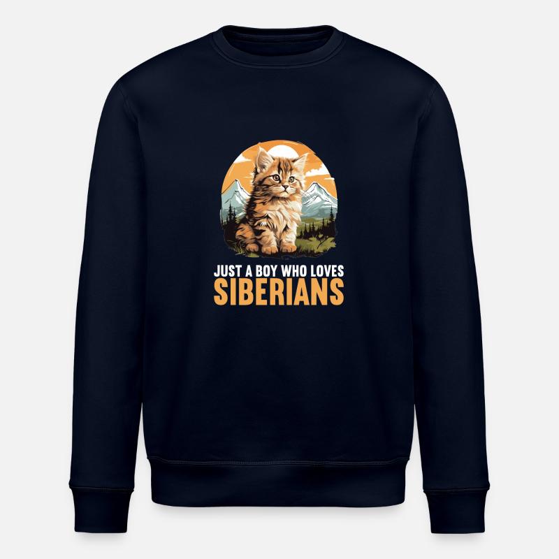 Chat Sibérien Sibirische Katze - Sweat bio ROLLER Stanley/Stella Unisexe - marine