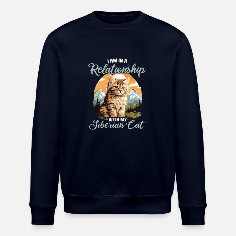 Chat Sibérien Sibirische Katze - Sweat bio ROLLER Stanley/Stella Unisexe - marine