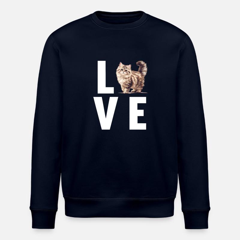 Siberian Cat Sibirische Katze - Stanley/Stella ROLLER Unisex Organic Sweatshirt - navy