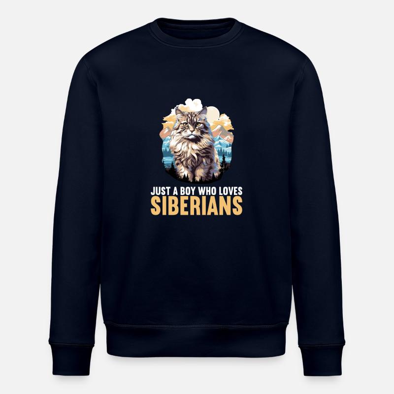 Chat Sibérien Sibirische Katze - Sweat bio ROLLER Stanley/Stella Unisexe - marine