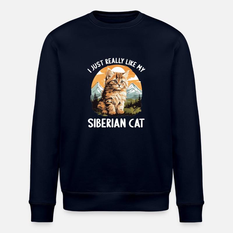 Chat Sibérien Sibirische Katze - Sweat bio ROLLER Stanley/Stella Unisexe - marine
