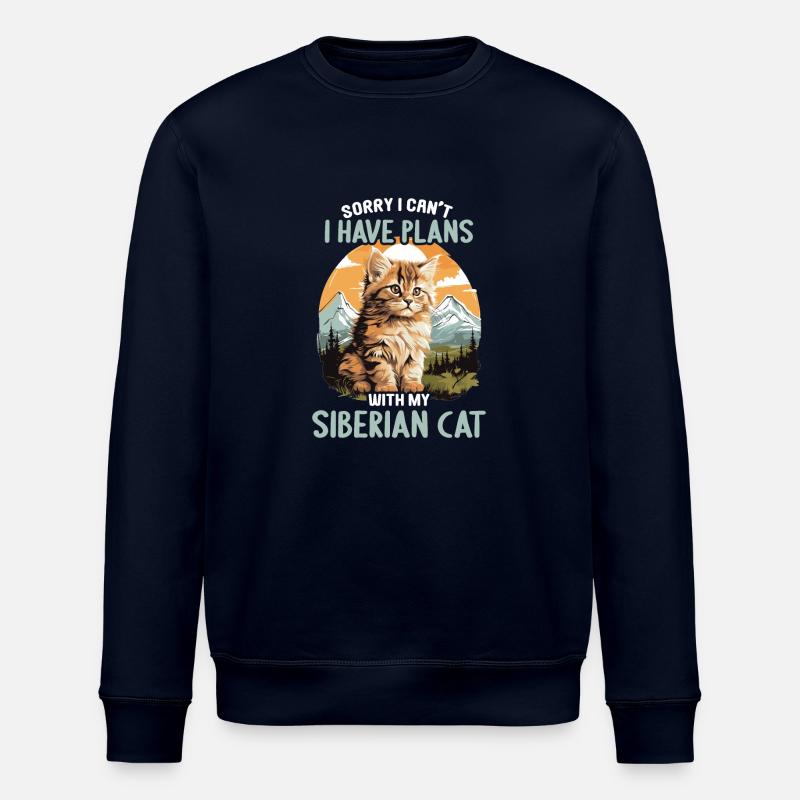 Chat Sibérien Sibirische Katze - Sweat bio ROLLER Stanley/Stella Unisexe - marine