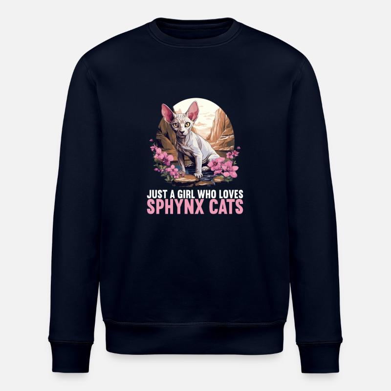 Sphynx Kätzchen Sphynx Katze - Stanley/Stella Unisex Bio-Sweatshirt ROLLER - Navy