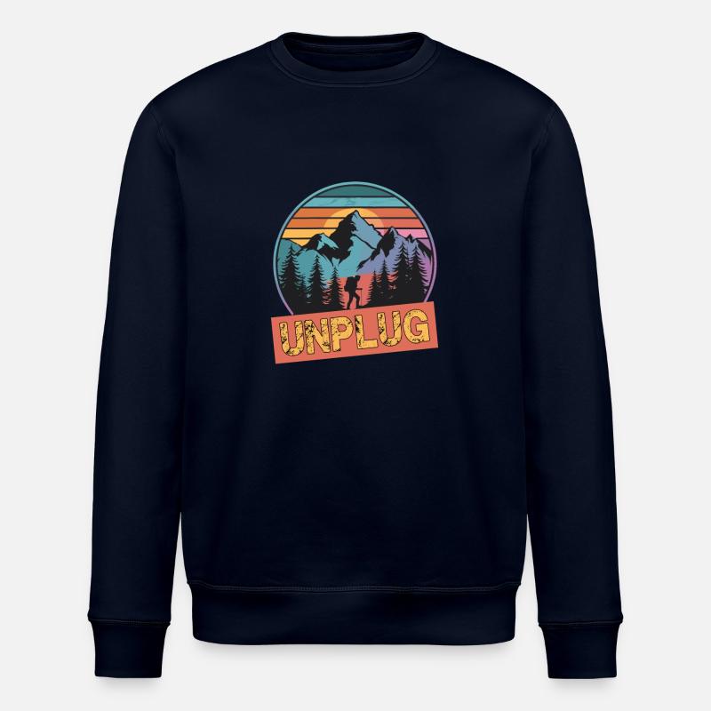 Wandern Wanderung Berge Unplug - Stanley/Stella Unisex Bio-Sweatshirt ROLLER - Navy