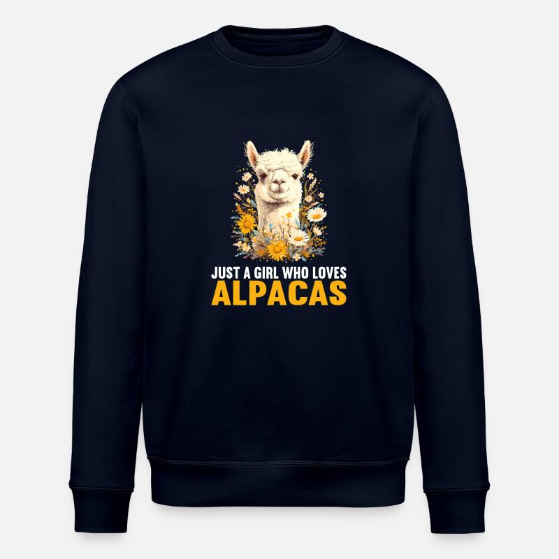 Alpaca Alpacas Alpaca - Stanley/Stella ROLLER Unisex Organic Sweatshirt - navy