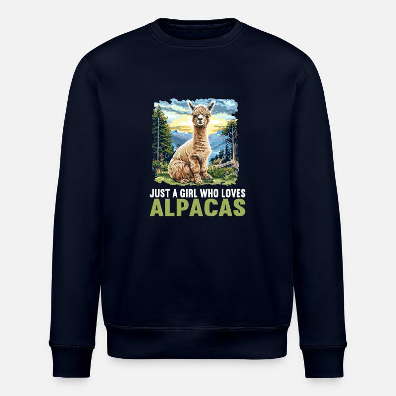 Alpaca Alpacas Alpaca - Stanley/Stella ROLLER Unisex Organic Sweatshirt - navy