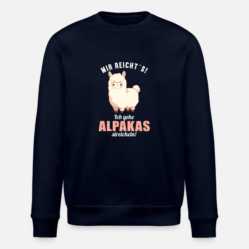 Alpaca Alpacas Alpaca - Stanley/Stella ROLLER Unisex Organic Sweatshirt - navy