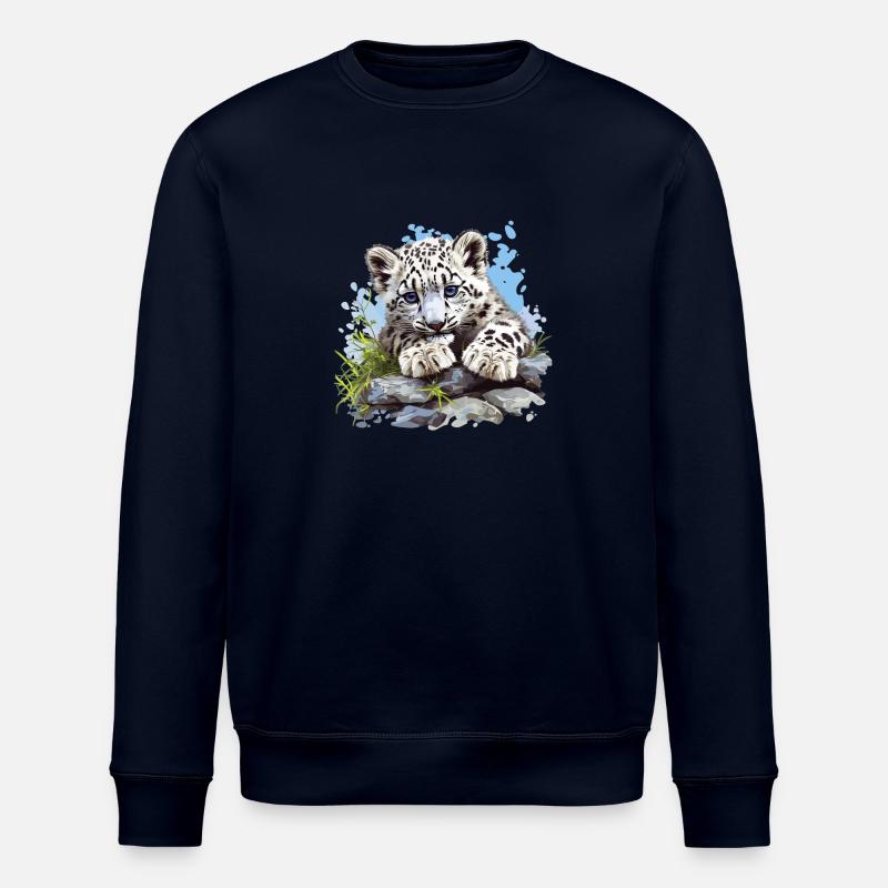 Snow Leopard Schneeleoparden Schneeleopard - Stanley/Stella ROLLER Unisex Organic Sweatshirt - navy