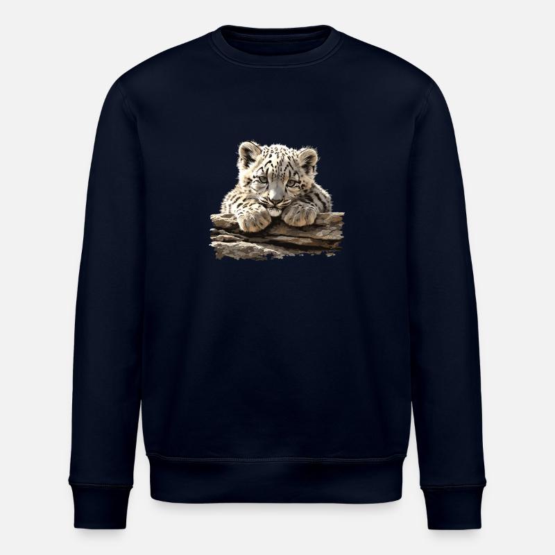 Snow Leopard Schneeleoparden Schneeleopard - Stanley/Stella ROLLER Unisex Organic Sweatshirt - navy
