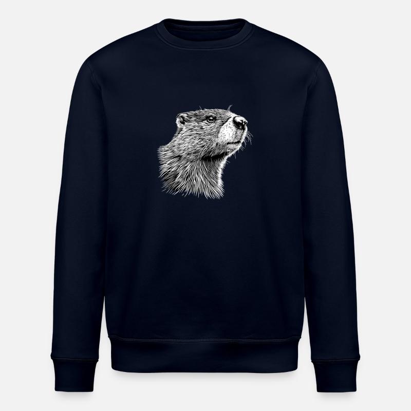 Beaver Biber - Stanley/Stella ROLLER Unisex Organic Sweatshirt - navy