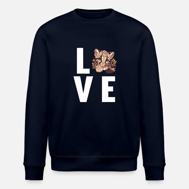 Clouded Leopard Nebelparder - Stanley/Stella ROLLER Unisex Organic Sweatshirt - navy