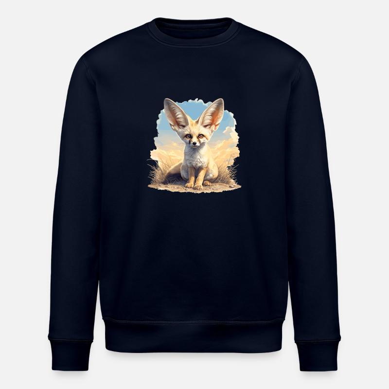 Fennec Fox Fenneks Fennek - Stanley/Stella ROLLER Unisex Organic Sweatshirt - navy