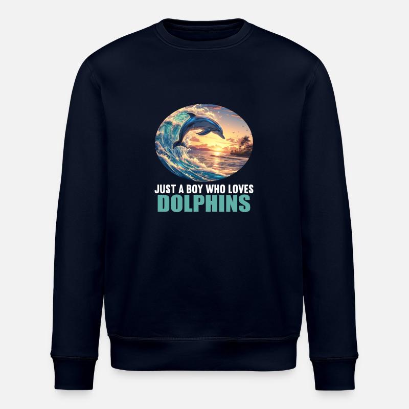 Dolphin Dolphins Dolphin - Stanley/Stella ROLLER Unisex Organic Sweatshirt - navy