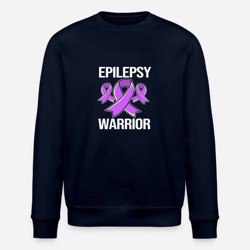 Epilepsy Warrior - Stanley/Stella ROLLER Unisex Organic Sweatshirt - navy
