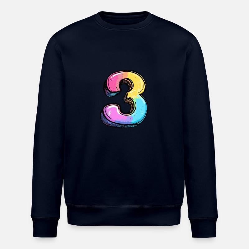 3 Number Comic - Stanley/Stella ROLLER Unisex Organic Sweatshirt - navy