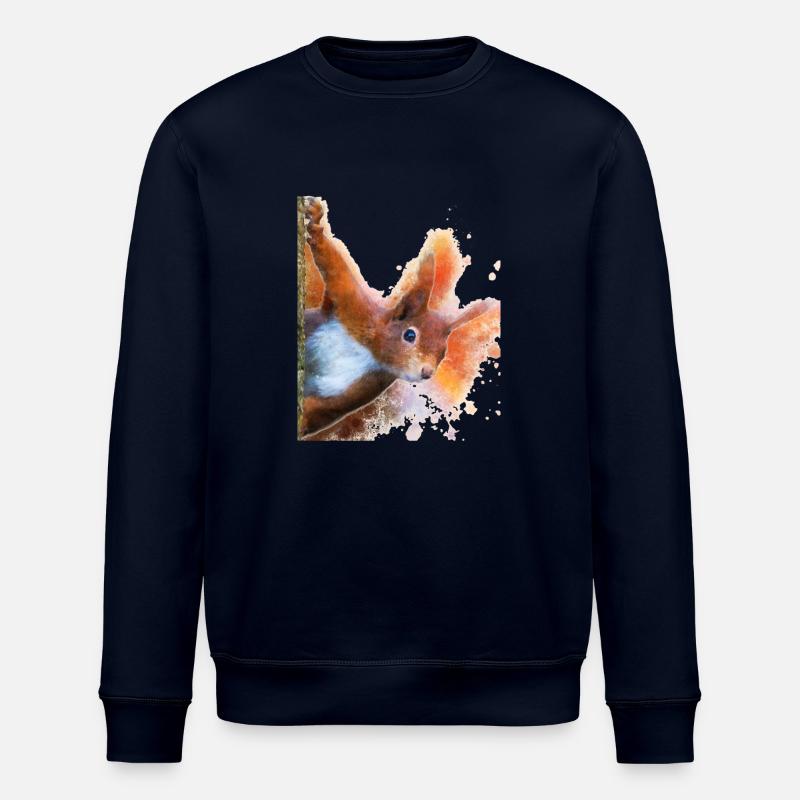 Eichhörnchen Aquarelldesign - Stanley/Stella Unisex Bio-Sweatshirt ROLLER - Navy