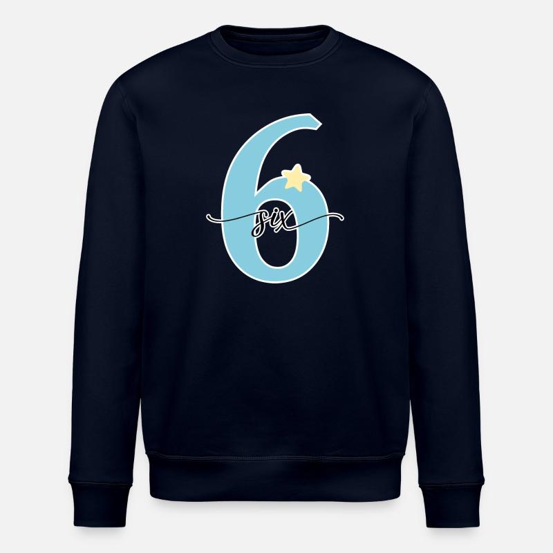6th birthday six years - Stanley/Stella ROLLER Unisex Organic Sweatshirt - navy