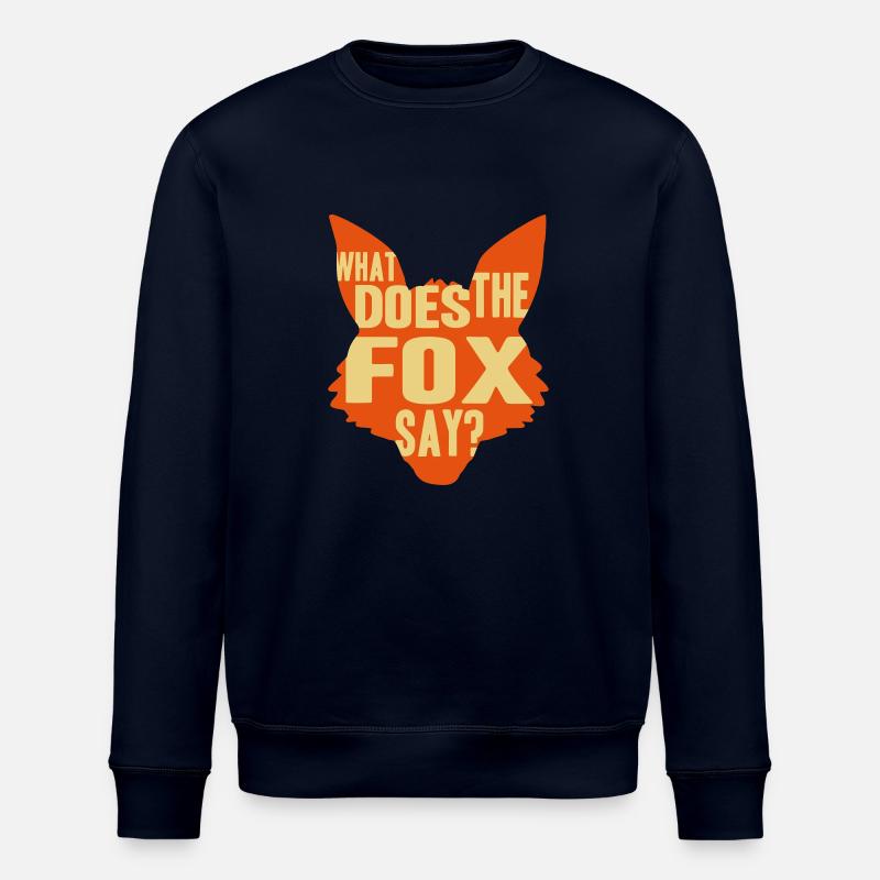 What Does The Fox Say - Stanley/Stella ROLLER Unisex Organic Sweatshirt - navy
