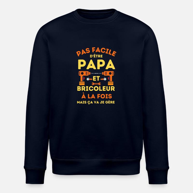 Papa bricoleur - Sweat bio ROLLER Stanley/Stella Unisexe - marine