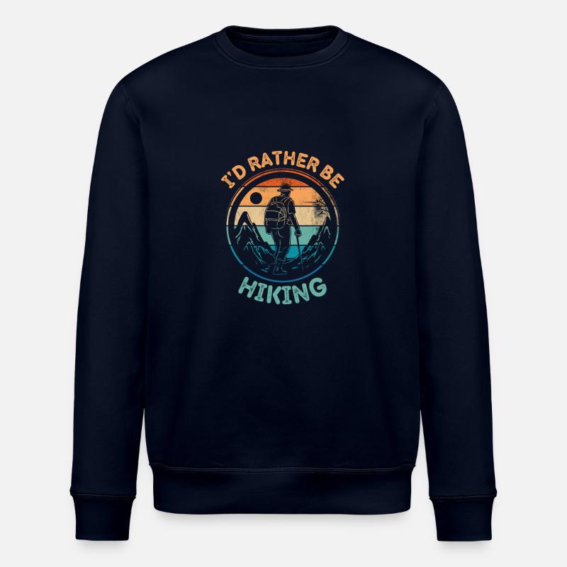 I'D Rather Be Hiking - Stanley/Stella ROLLER Unisex Organic Sweatshirt - navy