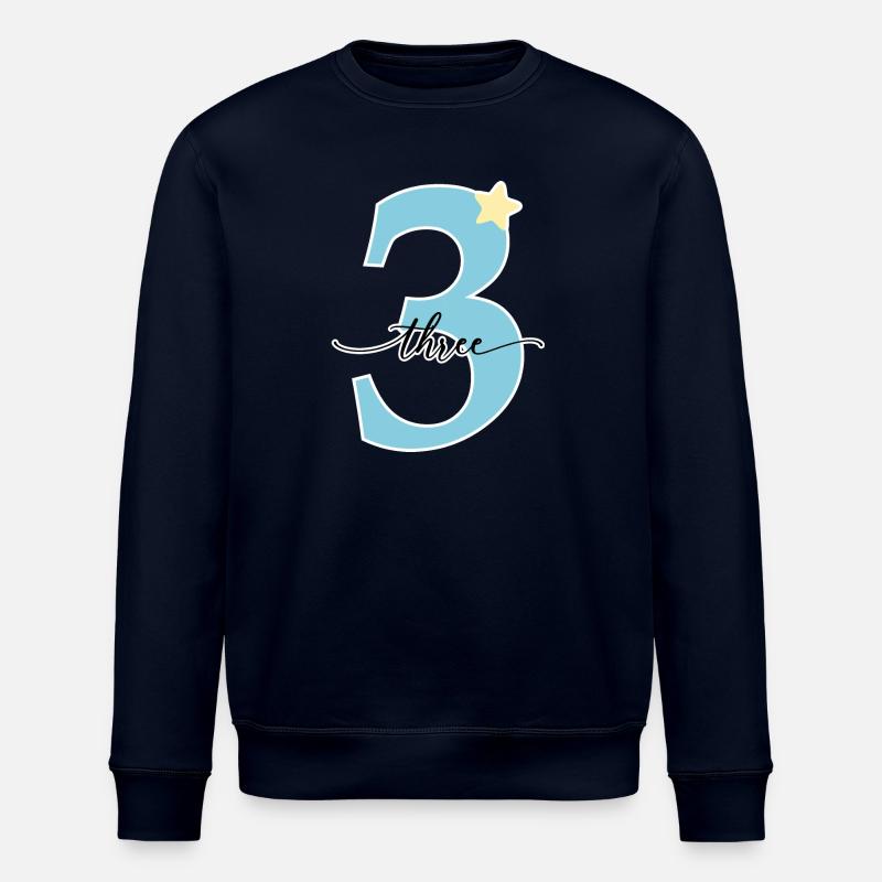 3rd birthday three years - Stanley/Stella ROLLER Unisex Organic Sweatshirt - navy