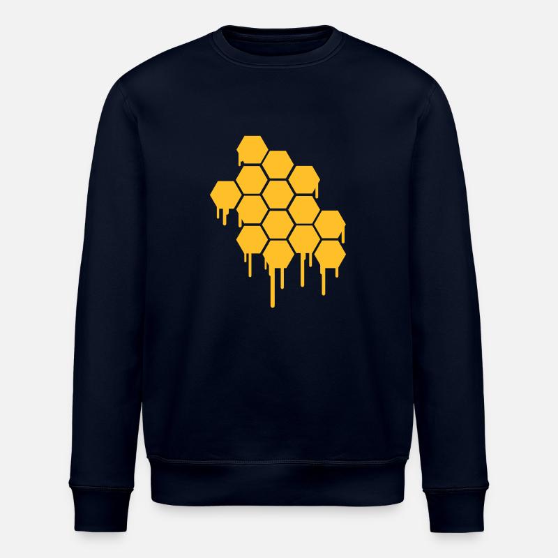 Honeycombs Pattern - Stanley/Stella ROLLER Unisex Organic Sweatshirt - navy