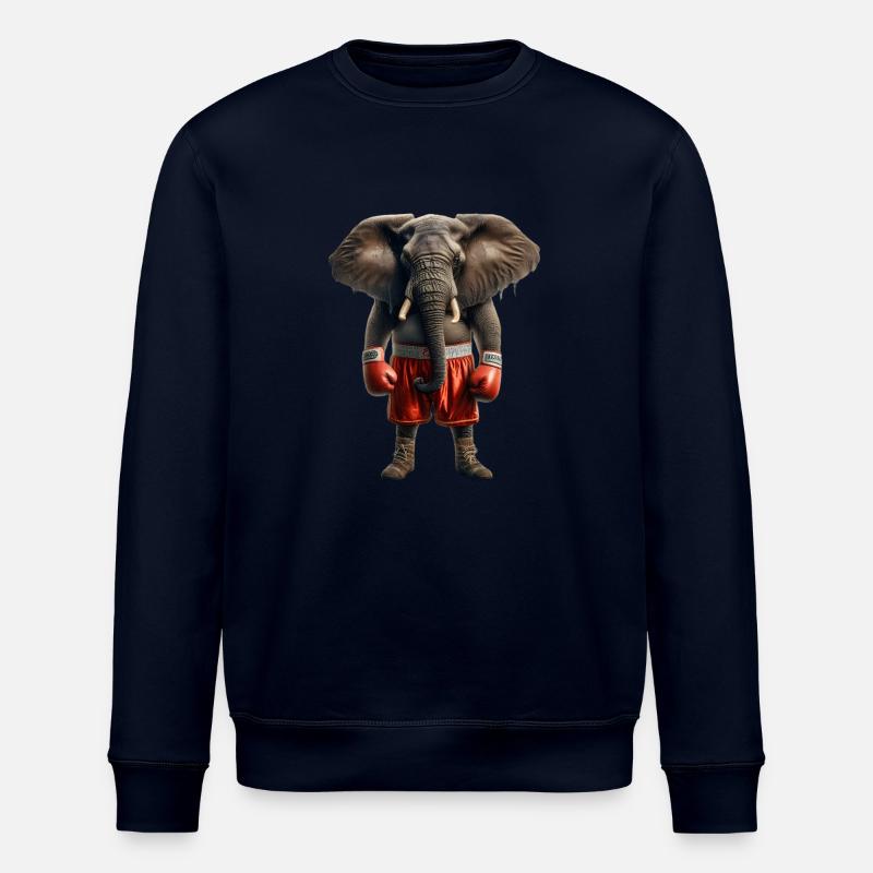 Elefant mit Boxhandschuhen - Stanley/Stella Unisex Bio-Sweatshirt ROLLER - Navy