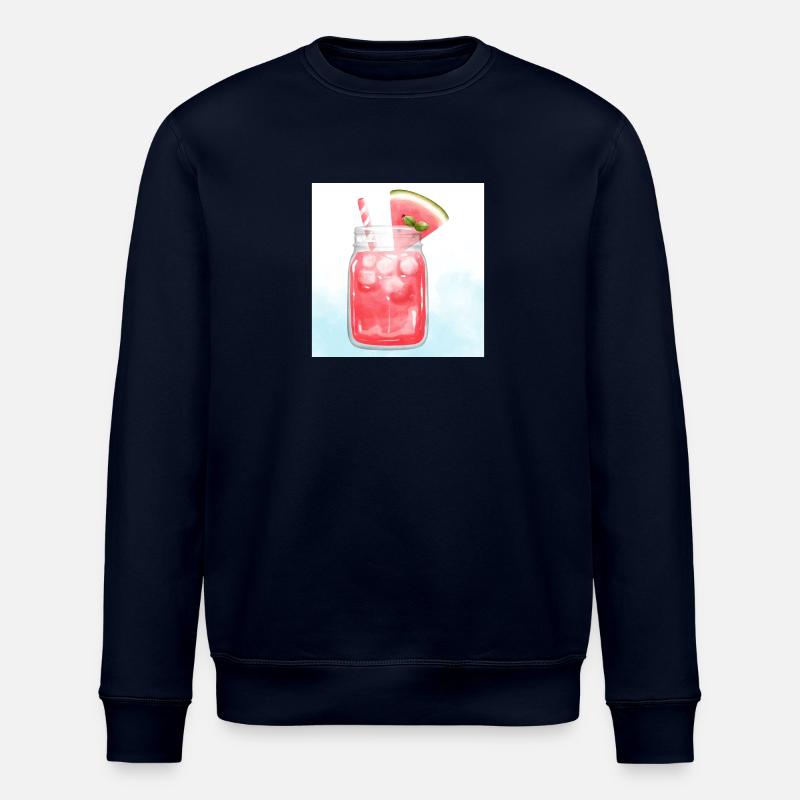 Refreshing Watermelon Cocktail Art - Stanley/Stella ROLLER Unisex Organic Sweatshirt - navy
