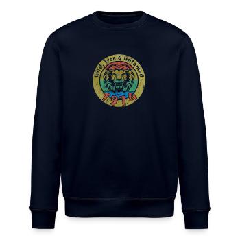 50th Birthday Wild, free & untamed since 1974 - Stanley/Stella ROLLER Unisex Organic Sweatshirt - navy - Front - Nik (191cm)