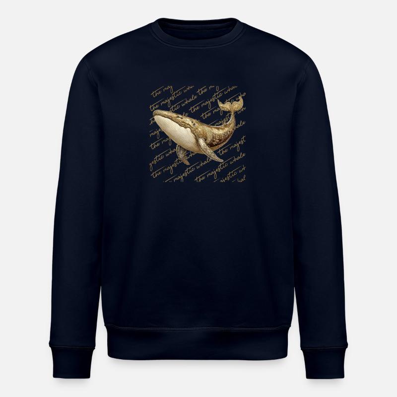 Baleine dorée - Sweat bio ROLLER Stanley/Stella Unisexe - marine