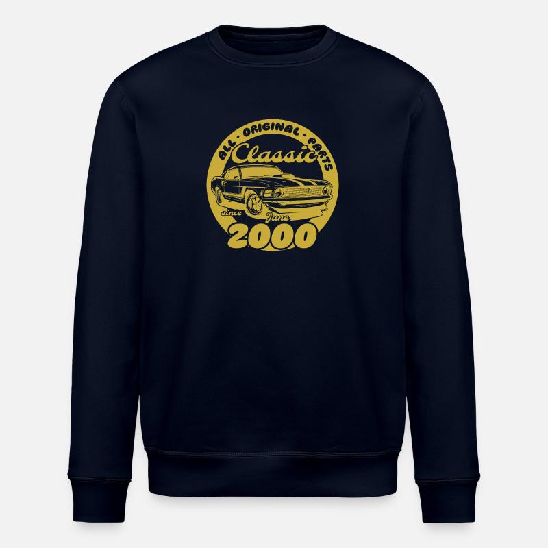 25th Birthday - Classic Musclecar 06/2000 - Stanley/Stella ROLLER Unisex Organic Sweatshirt - navy