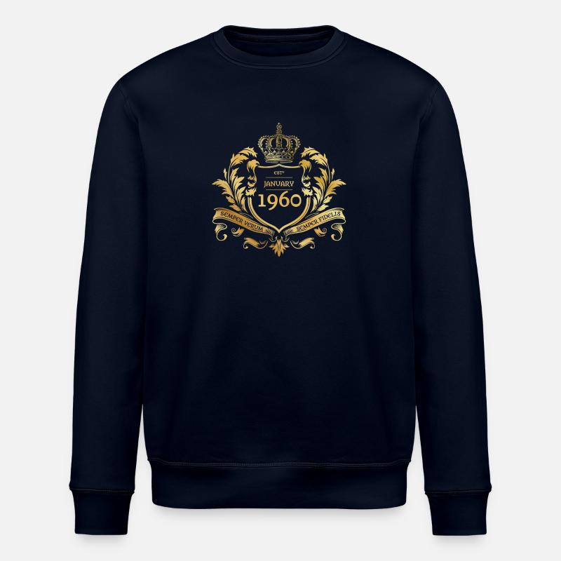 65. Geburtstag Semper Verum - Established 01/1960 - Stanley/Stella Unisex Bio-Sweatshirt ROLLER - Navy