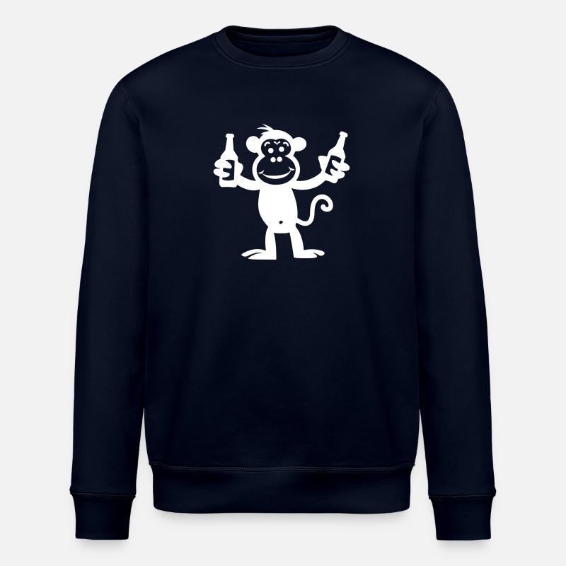 Monkey Party Bottle - Stanley/Stella ROLLER Unisex Organic Sweatshirt - navy