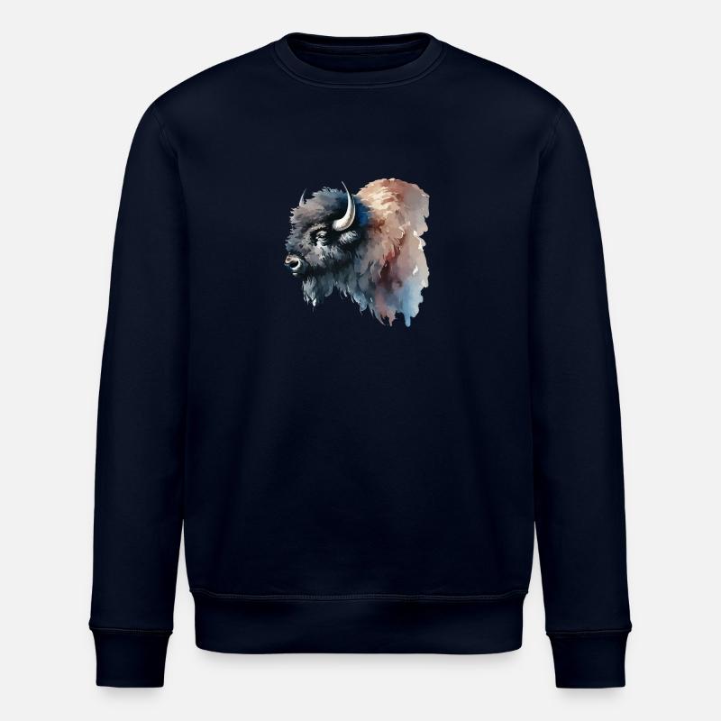 Peinture de bison - Sweat bio ROLLER Stanley/Stella Unisexe - marine