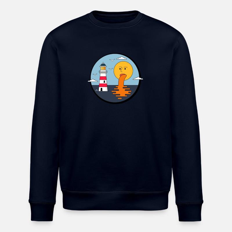 Lighthouse and sun - Stanley/Stella ROLLER Unisex Organic Sweatshirt - navy