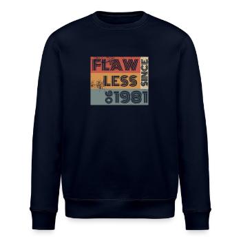 44. Geburtstag Flawless since 06/1981 - Stanley/Stella Unisex Bio-Sweatshirt ROLLER - Navy - Vorne - Nik (191cm)
