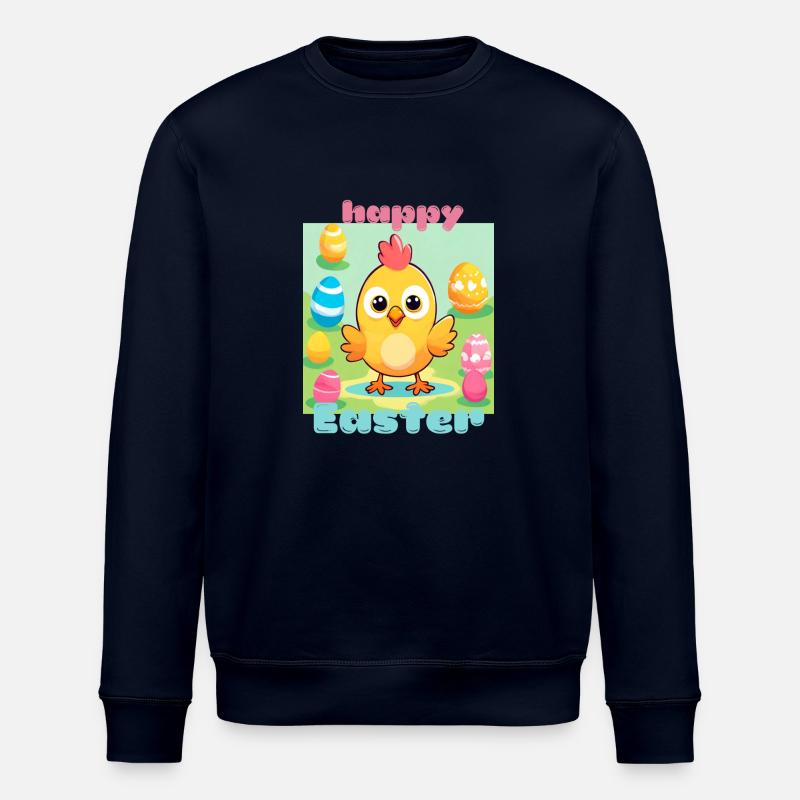 Petit coq de Pâques - Sweat bio ROLLER Stanley/Stella Unisexe - marine