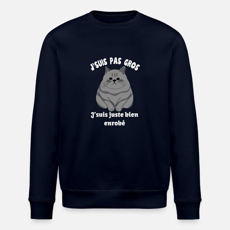 chat gros blanc - Sweat bio ROLLER Stanley/Stella Unisexe - marine