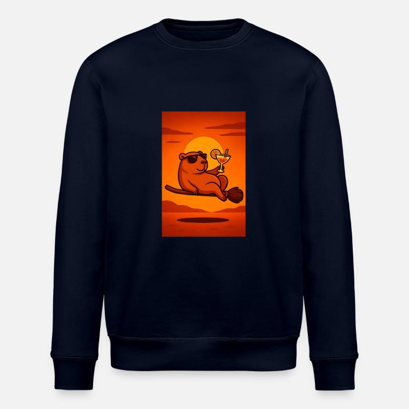 Cadeau d’été Capybara d’Halloween - Sweat bio ROLLER Stanley/Stella Unisexe - marine